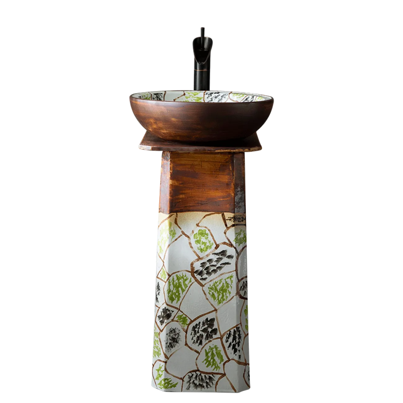 Керамический круглый умывальник  для ванной комнаты LaLume MB20546-23