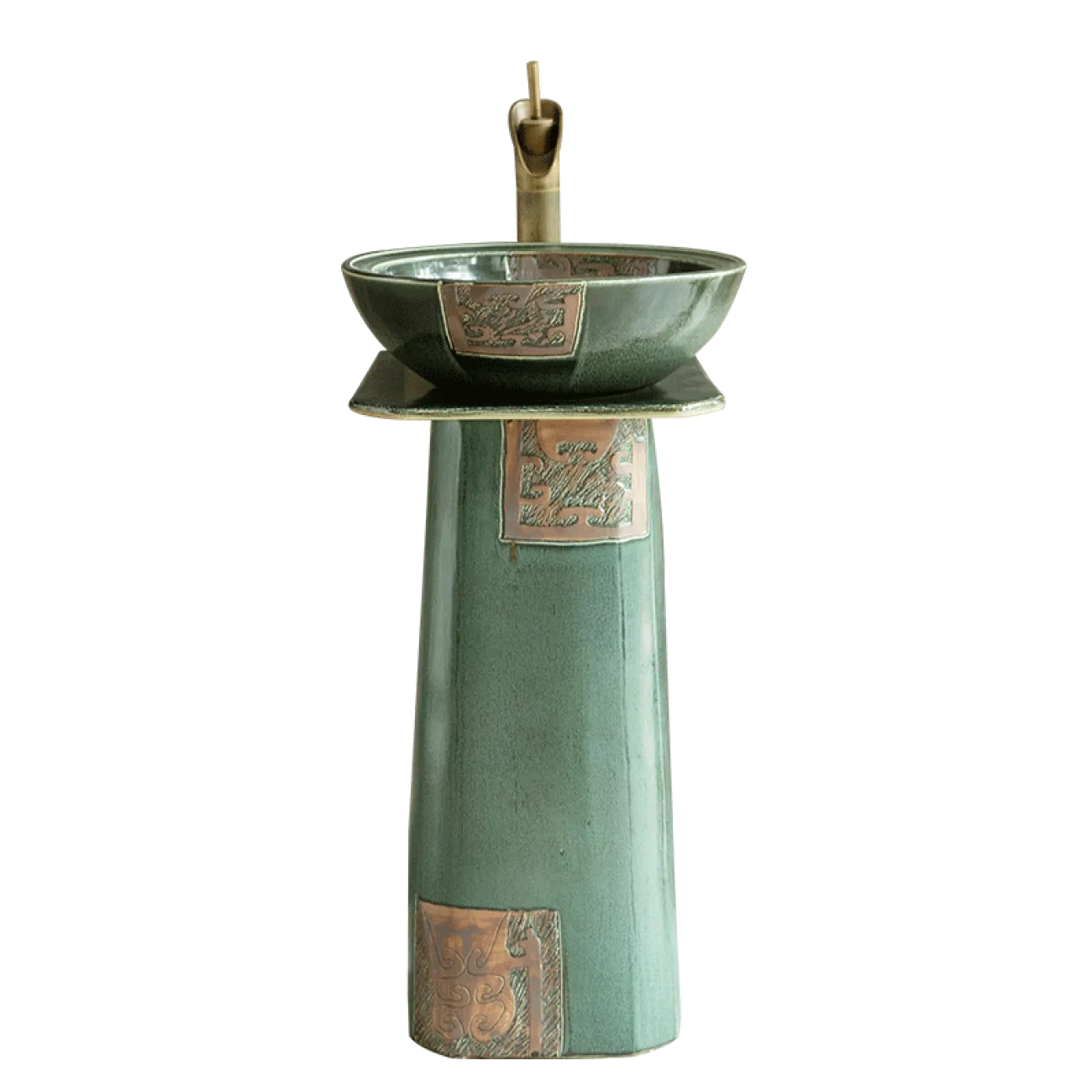 Керамический круглый умывальник  для ванной комнаты LaLume MB20552-23