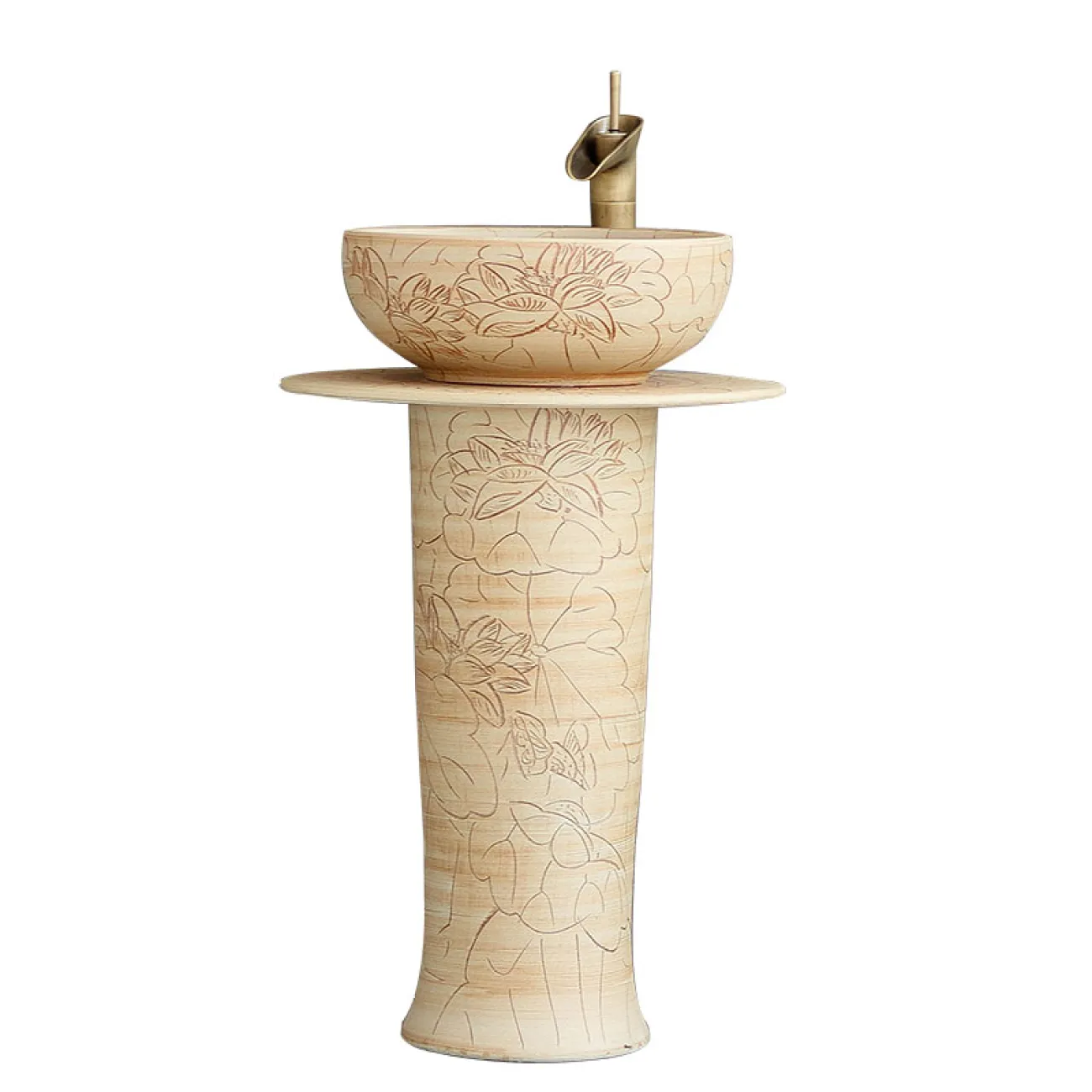 Керамический круглый умывальник  для ванной комнаты LaLume MB20550-23