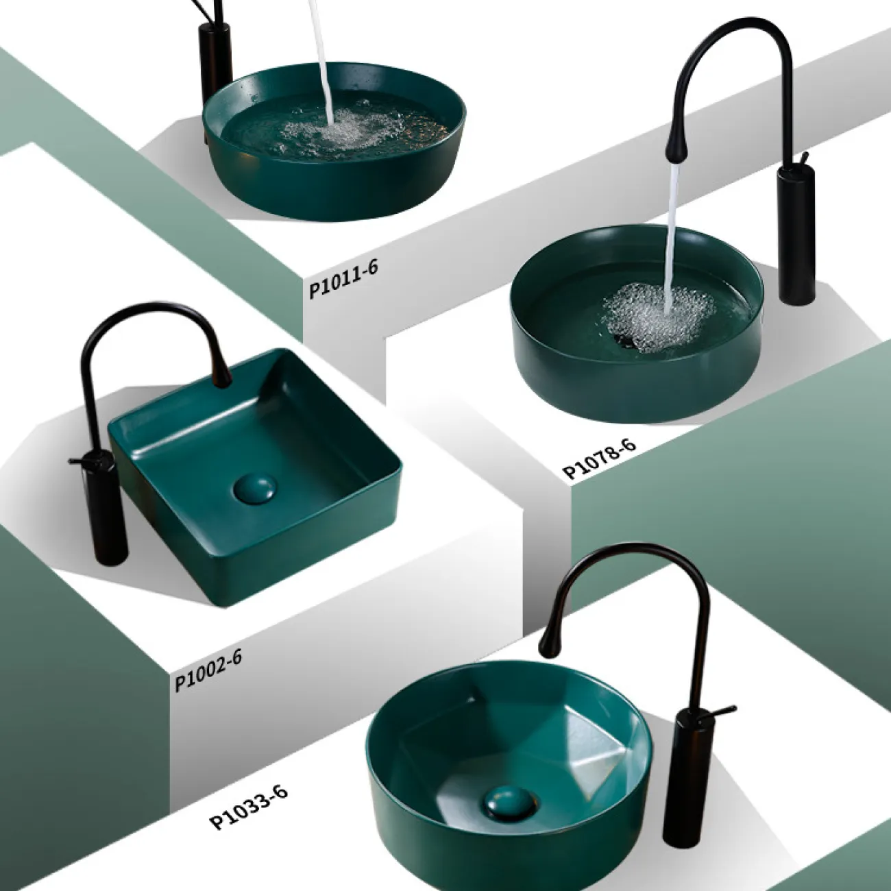 Керамический матовый креативный умывальник  для ванной комнаты LaLume MB20624-23