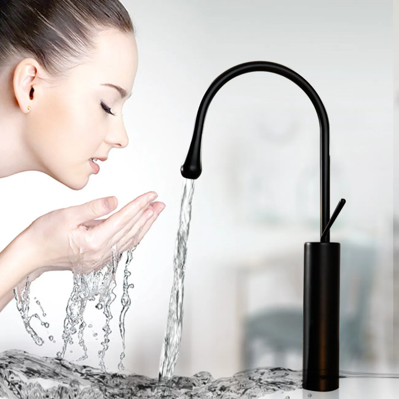 Керамический матовый креативный умывальник  для ванной комнаты LaLume MB20624-23