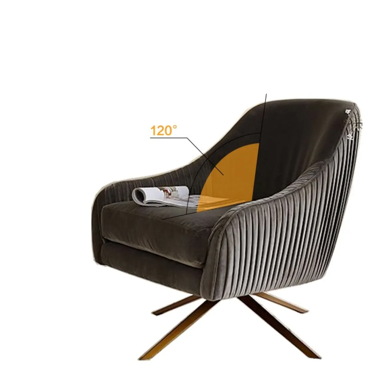 Современное одноместное кресло для гостиной LaLume MB20631-23