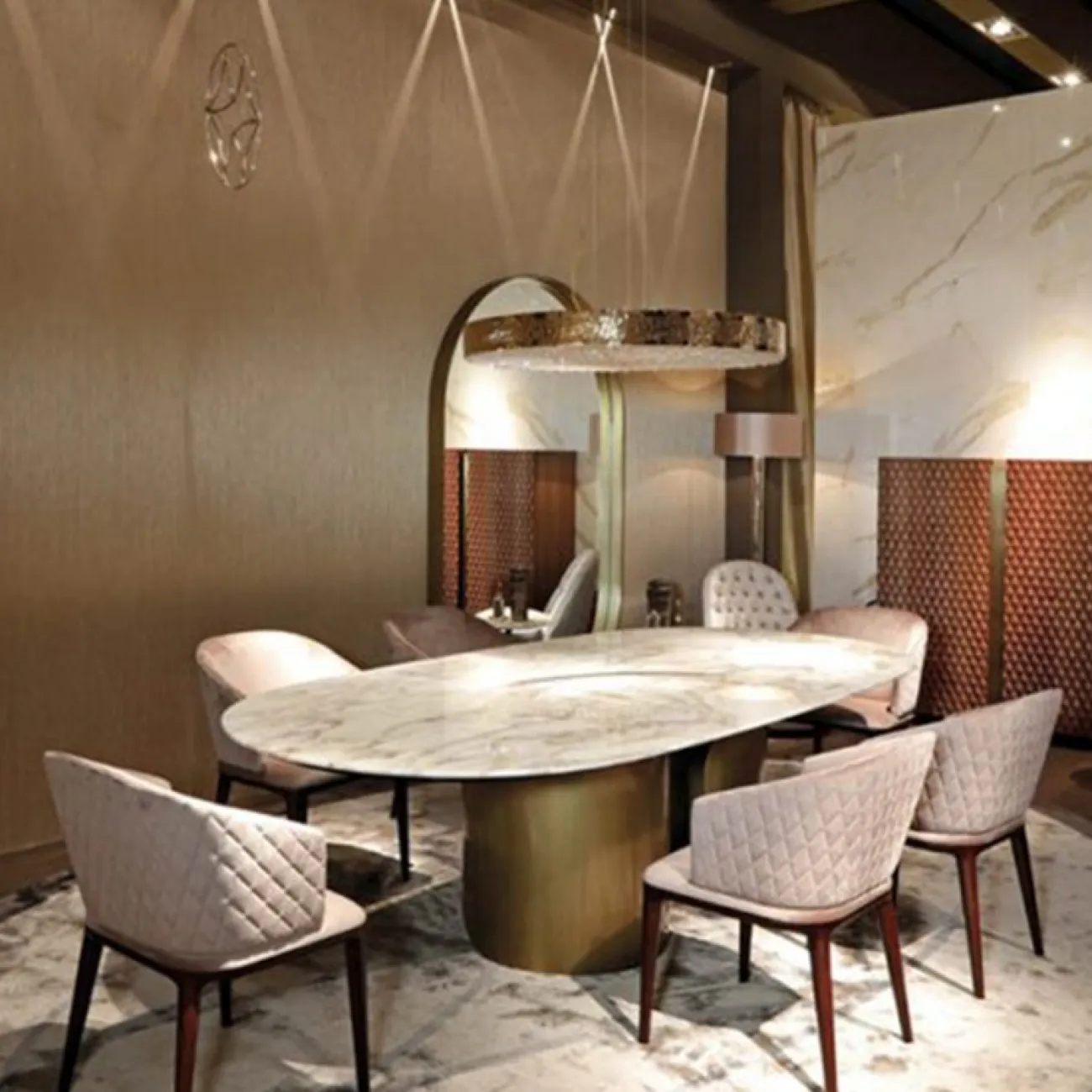 Современный обеденный мраморный стол LaLume MB20636-23