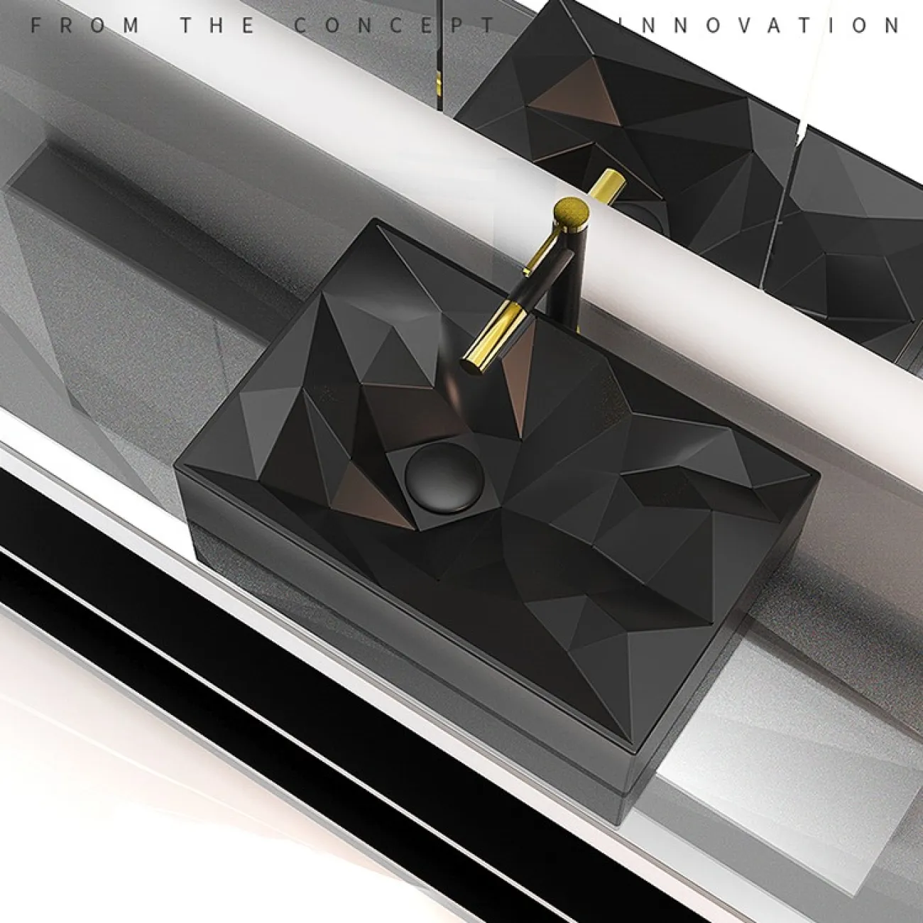 Керамический умывальник в скандинавском стиле для ванной комнаты LaLume MB20650-23 Керамический умывальник в скандинавском стиле для ванной комнаты LaLume MB20650-23