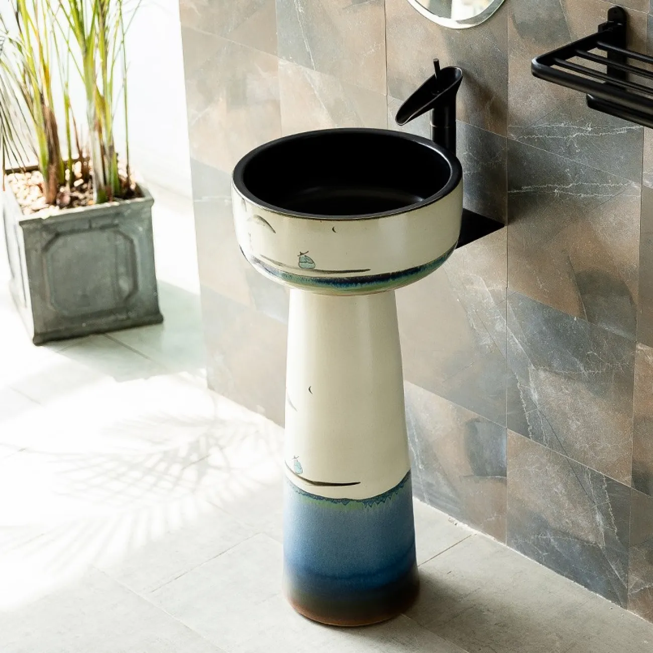 Керамический креативный умывальник  для ванной комнаты LaLume MB20634-23