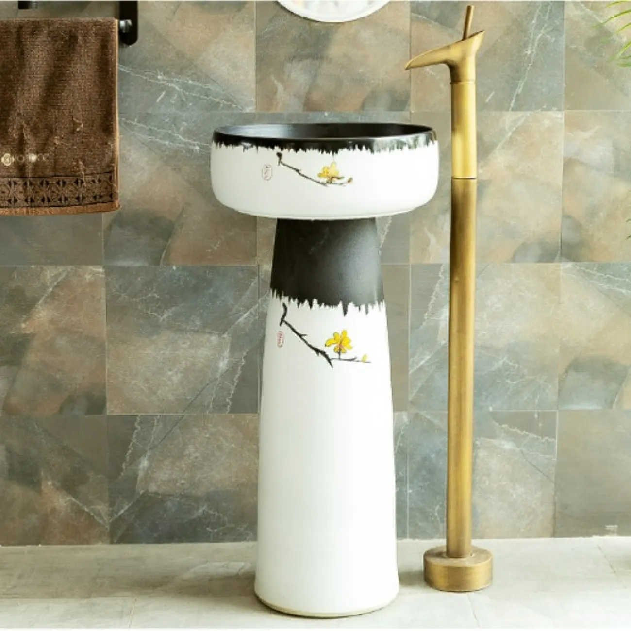 Керамический круглый умывальник  для ванной комнаты LaLume MB20646-23