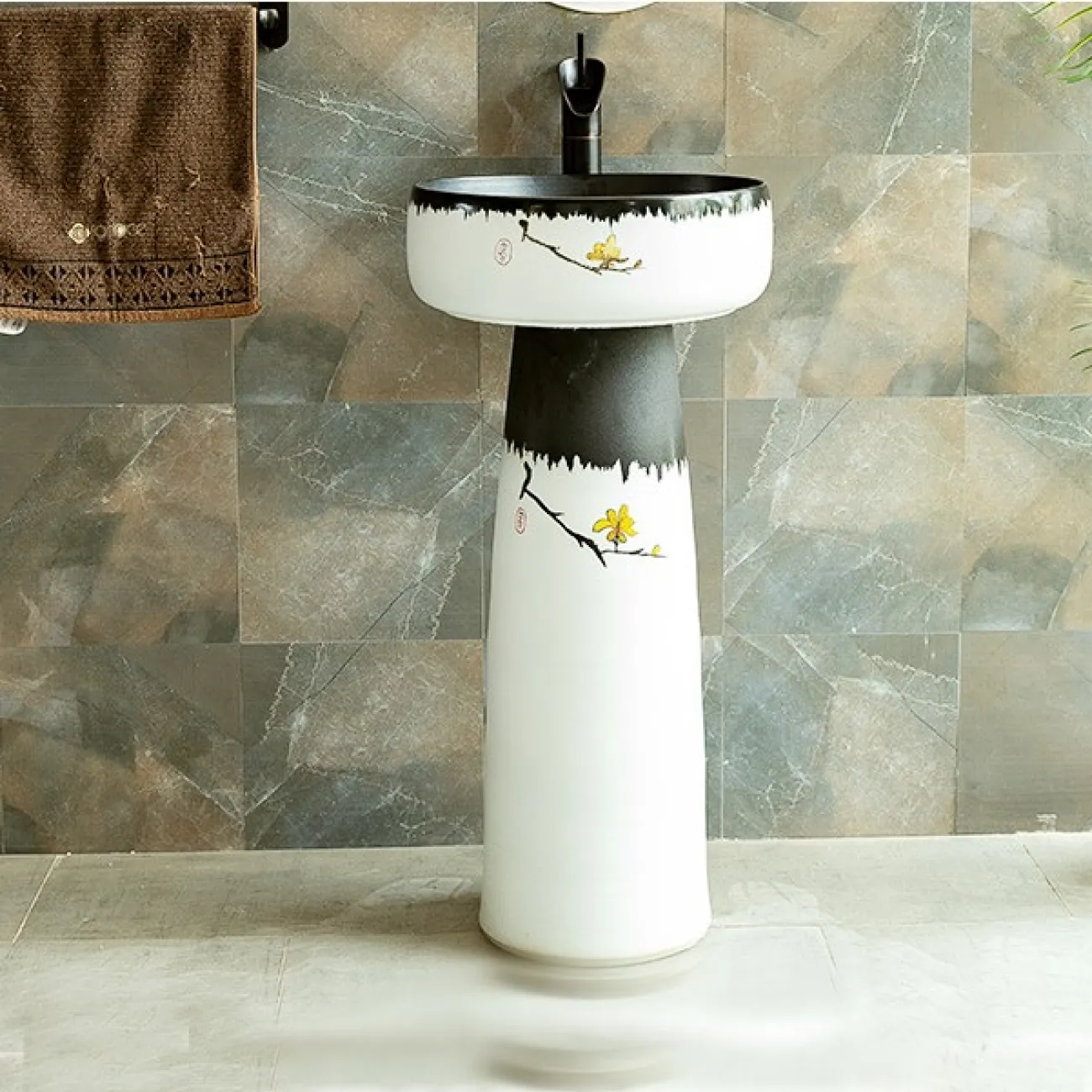 Керамический круглый умывальник  для ванной комнаты LaLume MB20646-23