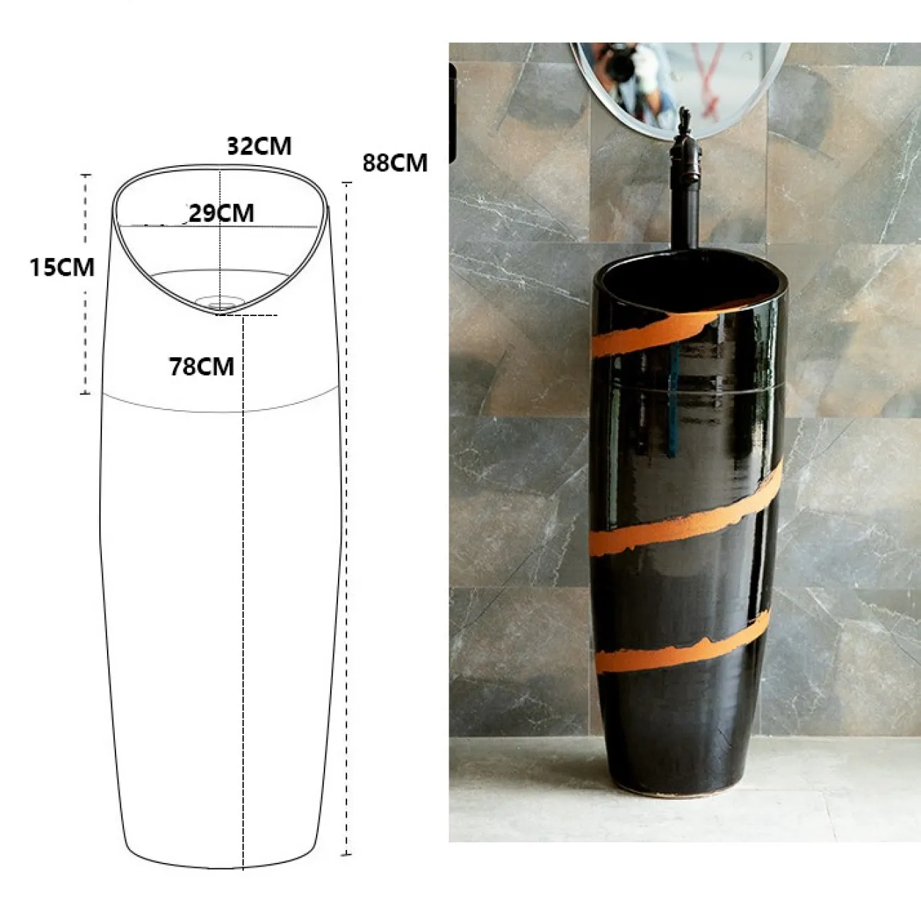 Керамический креативный умывальник  для ванной комнаты LaLume MB20645-23