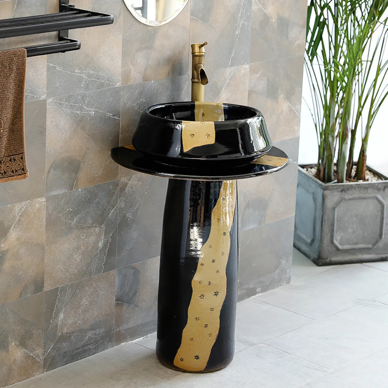 Керамический креативный умывальник  для ванной комнаты LaLume MB20644-23