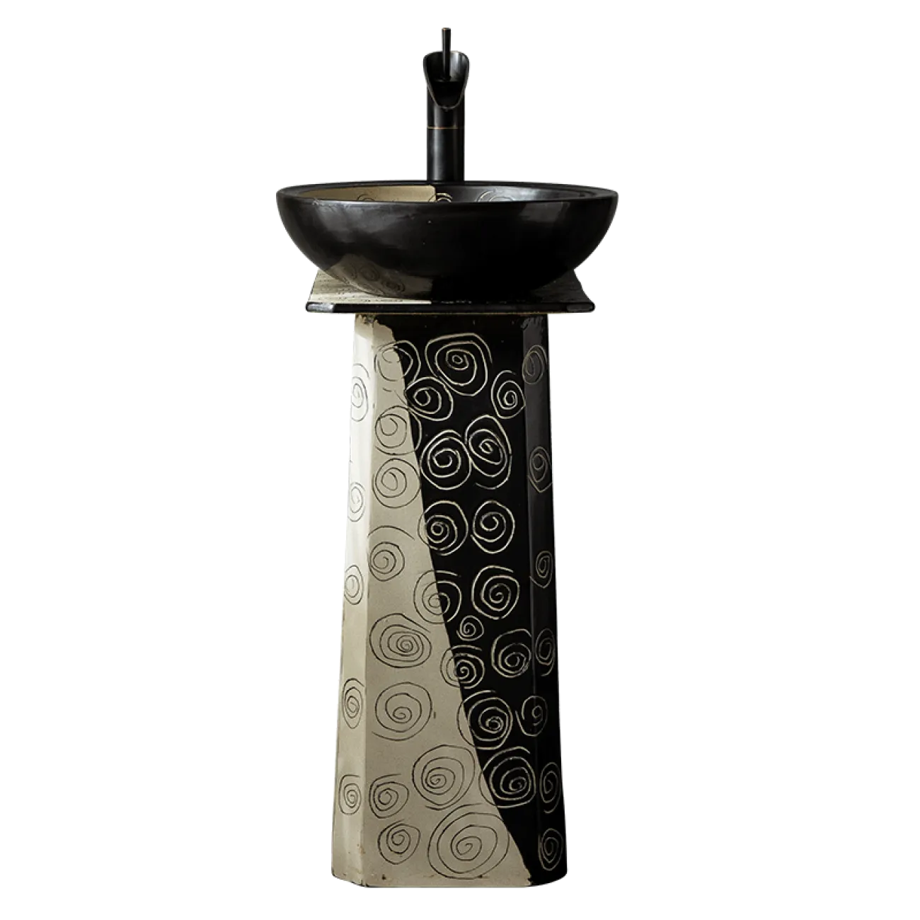 Керамический круглый умывальник для ванной комнаты LaLume MB20643-23 Керамический круглый умывальник для ванной комнаты LaLume MB20643-23