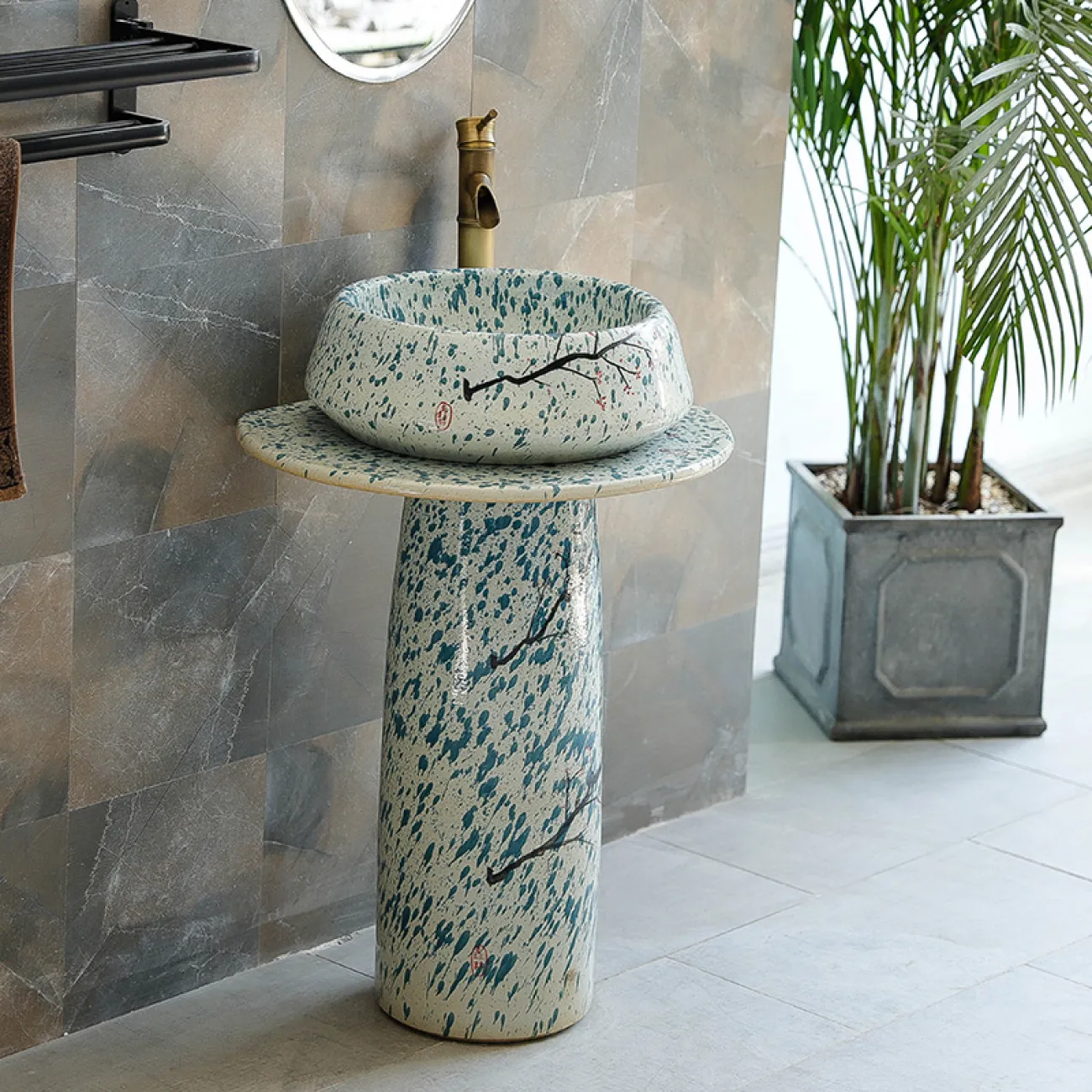 Керамический креативный умывальник  для ванной комнаты LaLume MB20622-23