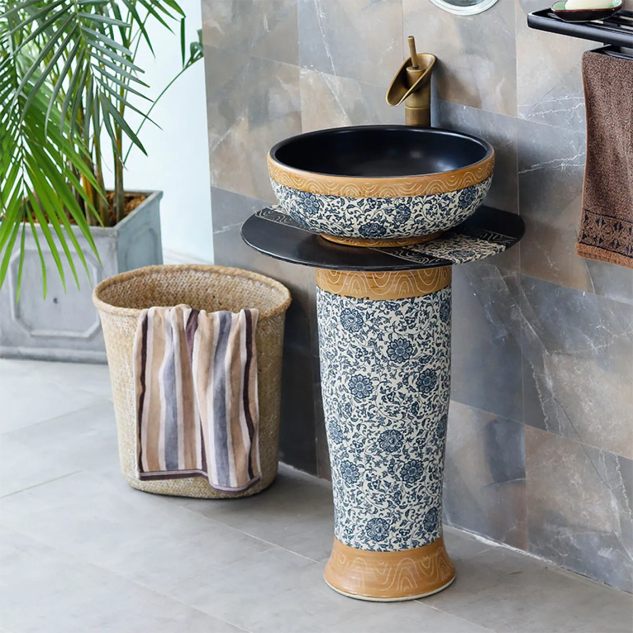 Керамический креативный умывальник  для ванной комнаты LaLume MB20617-23