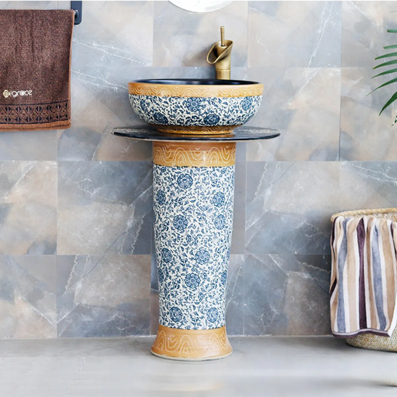 Керамический креативный умывальник  для ванной комнаты LaLume MB20617-23