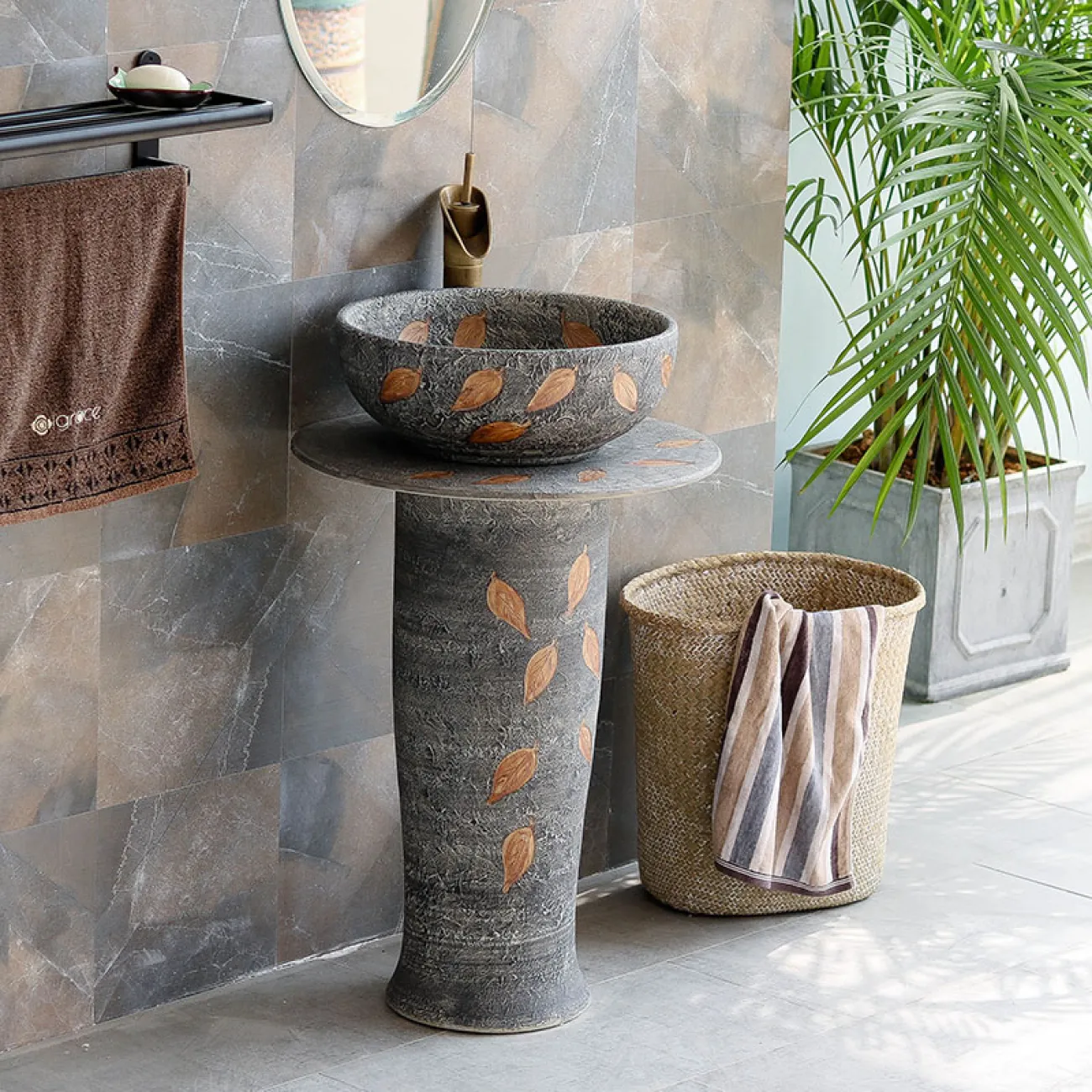 Керамический креативный умывальник  для ванной комнаты LaLume MB20616-23