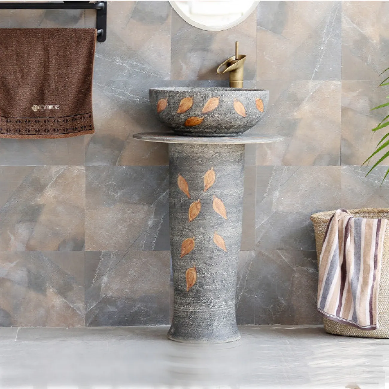 Керамический креативный умывальник  для ванной комнаты LaLume MB20616-23