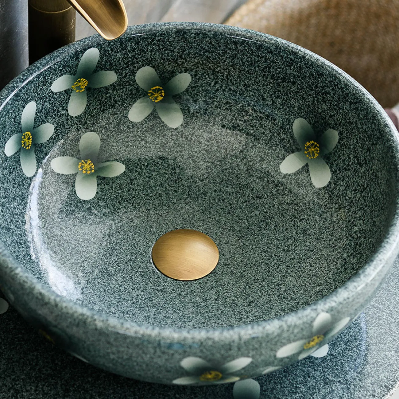 Керамический круглый умывальник  для ванной комнаты LaLume MB20615-23