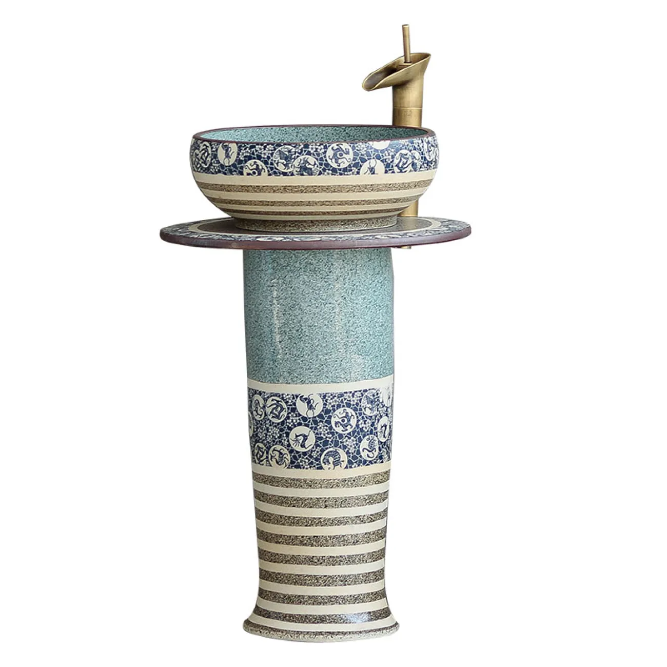 Керамический круглый умывальник  для ванной комнаты LaLume MB20614-23