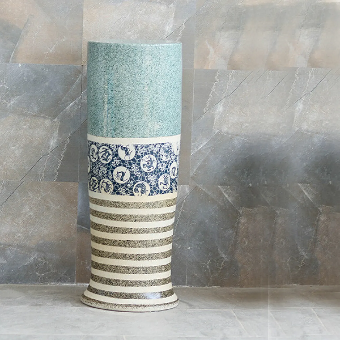 Керамический круглый умывальник  для ванной комнаты LaLume MB20614-23