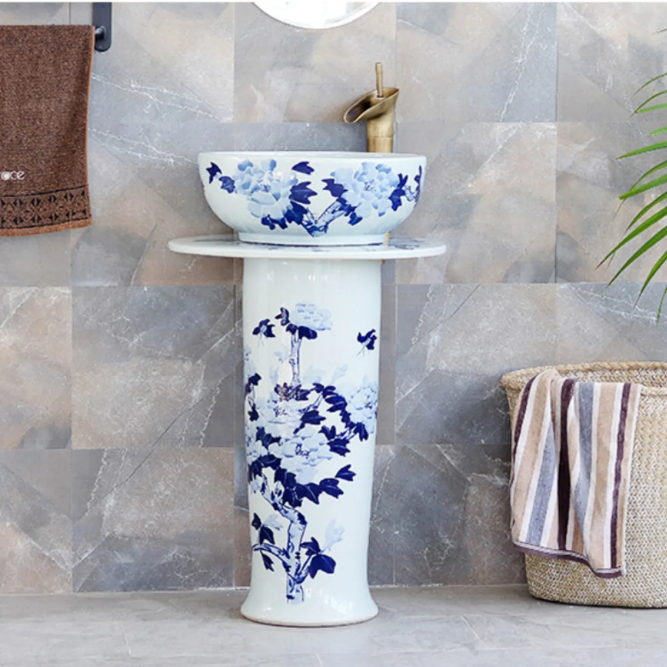 Керамический круглый умывальник для ванной комнаты LaLume MB20613-23 Керамический круглый умывальник для ванной комнаты LaLume MB20613-23