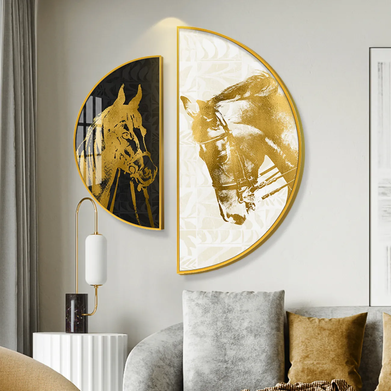 Креавтивная декоративная картина для гостиной из двух частей LaLume DK20904-23