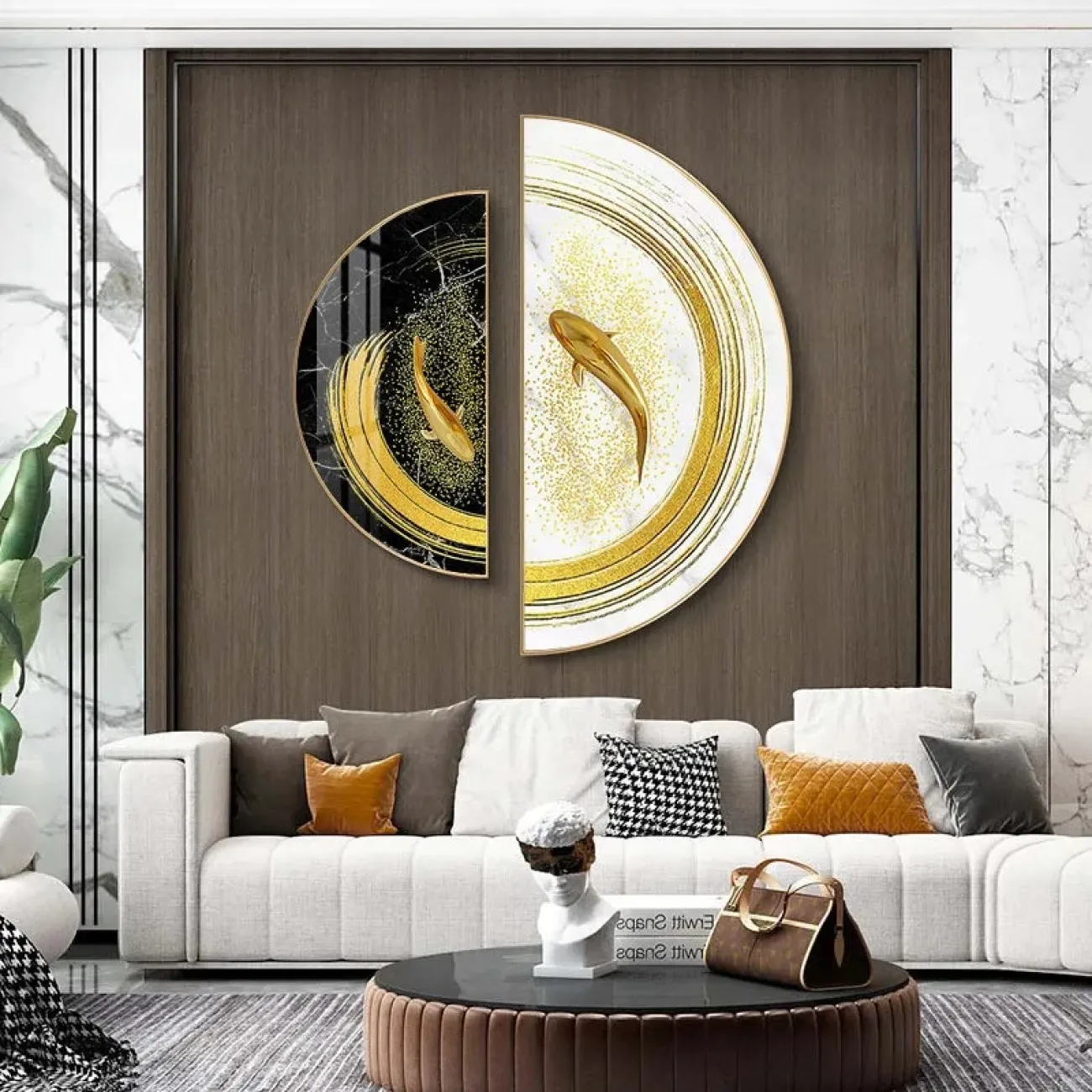 Креавтивная декоративная картина для гостиной из двух частей LaLume DK20904-23