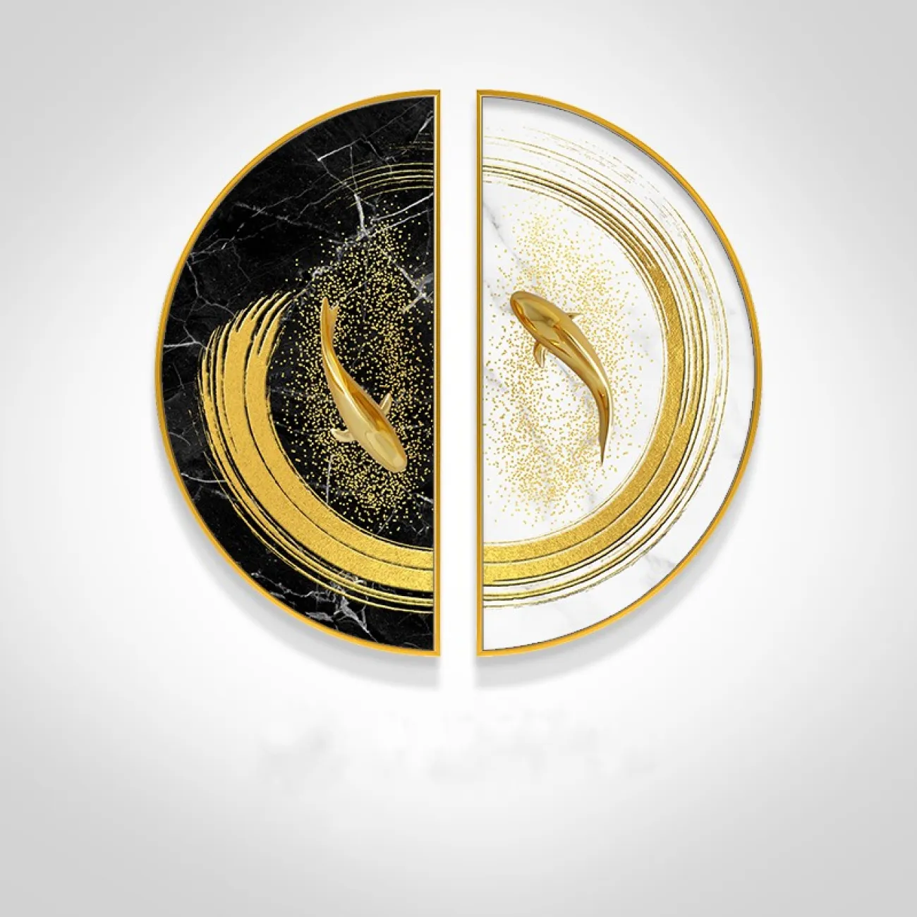 Круглая декоративная картина для гостиной из двух частей LaLume DK20905-23 Круглая декоративная картина для гостиной из двух частей LaLume DK20905-23