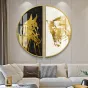 Круглая декоративная картина для гостиной из двух частей LaLume DK20905-23