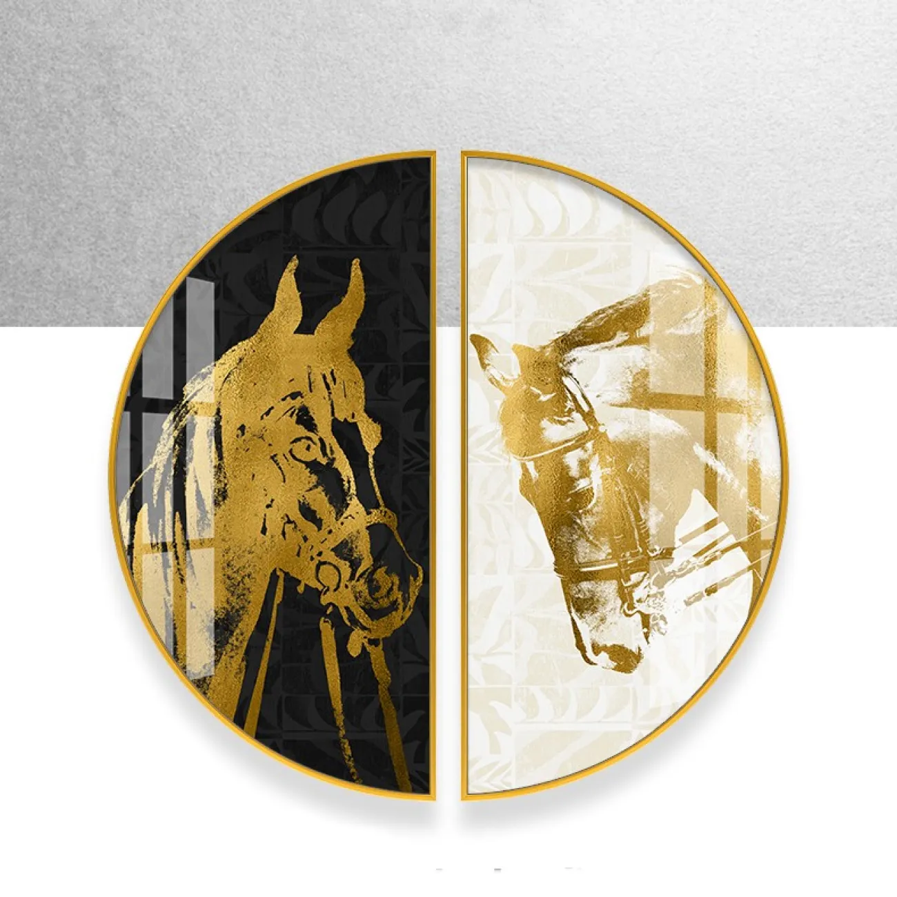 Круглая декоративная картина для гостиной из двух частей LaLume DK20905-23 Круглая декоративная картина для гостиной из двух частей LaLume DK20905-23