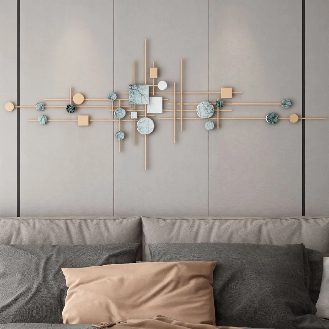 Геометрический декор на стену для гостиной LaLume DK20909-23 Геометрический декор на стену для гостиной LaLume DK20909-23