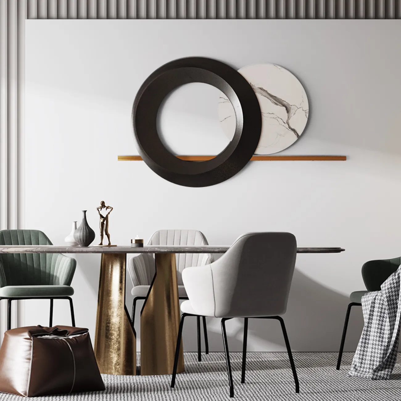 Круглый настенный декор для гостиной LaLume DK20910-23