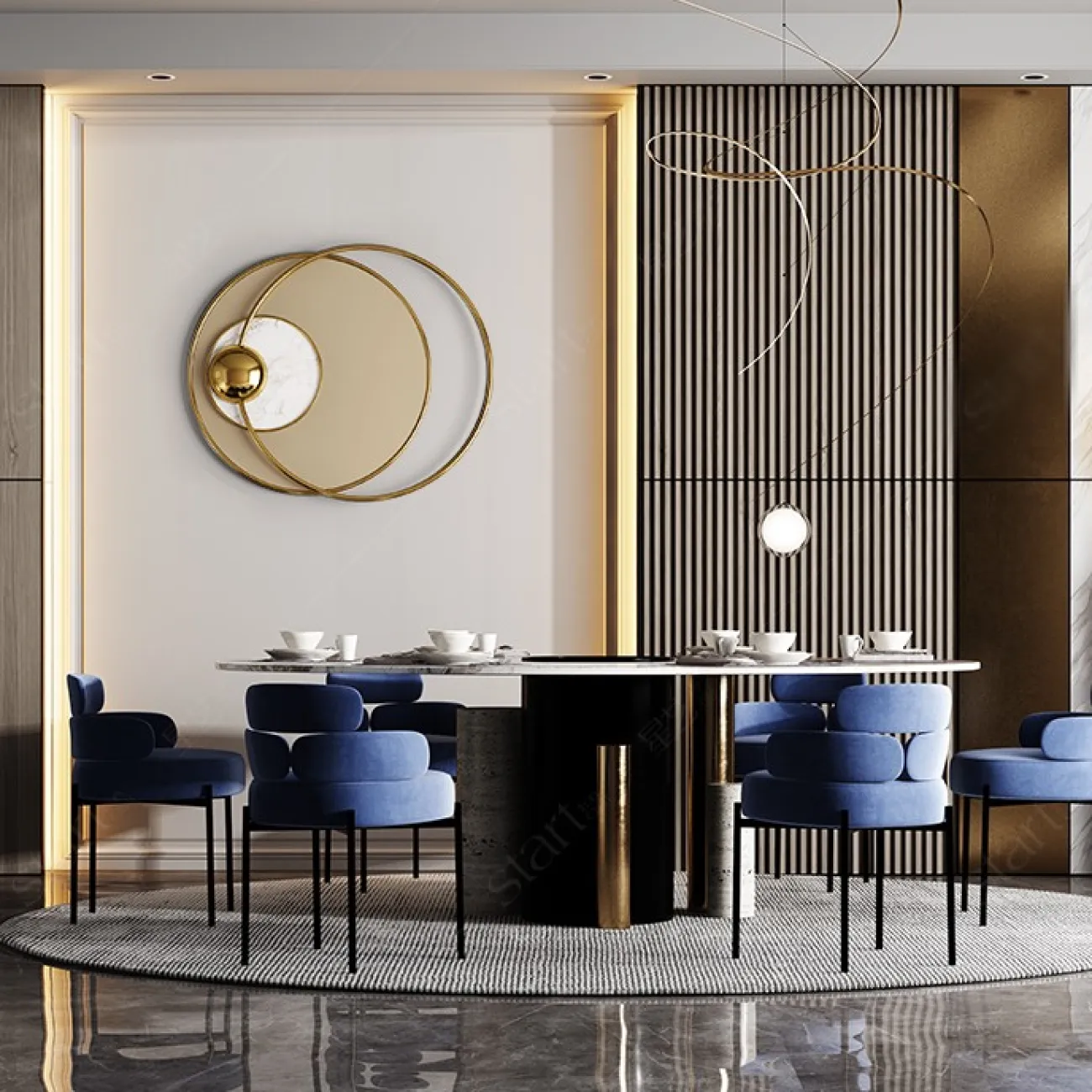 Современный настенный декор для гостиной LaLume DK20911-23