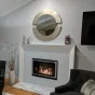 Круглое зеркало в деревяной раме для гостиной LaLume DK20915-23