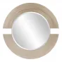 Круглое зеркало в деревяной раме для гостиной LaLume DK20915-23