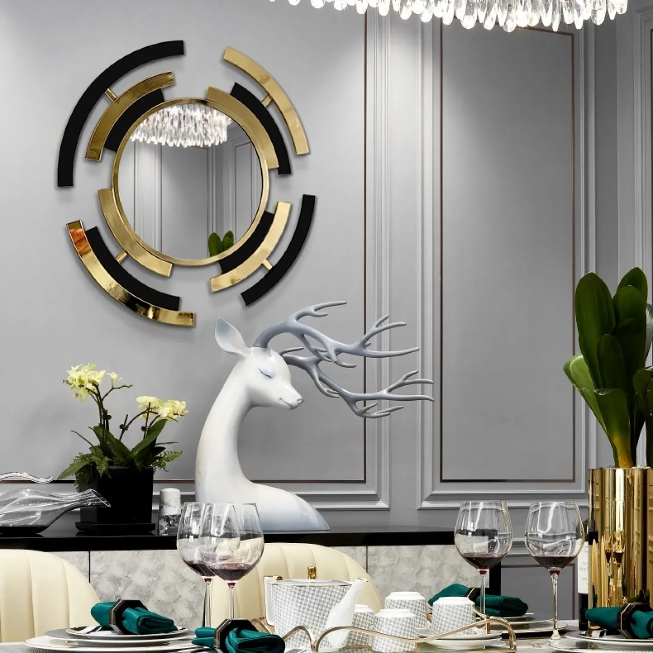 Зеркало в креативной раме для гостиной LaLume DK20917-23