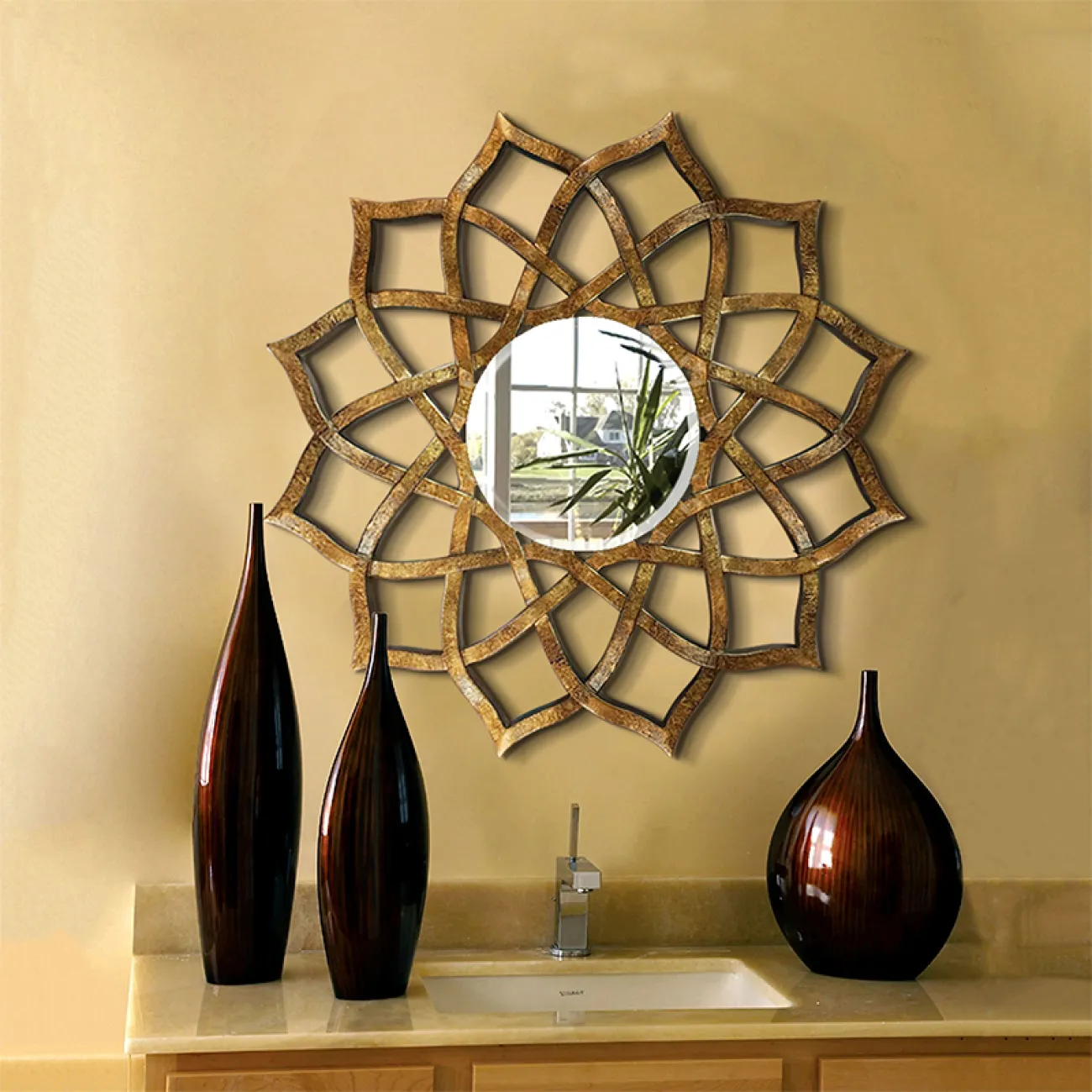 Креативное зеркало в форме цветка для гостиной DK20919-23