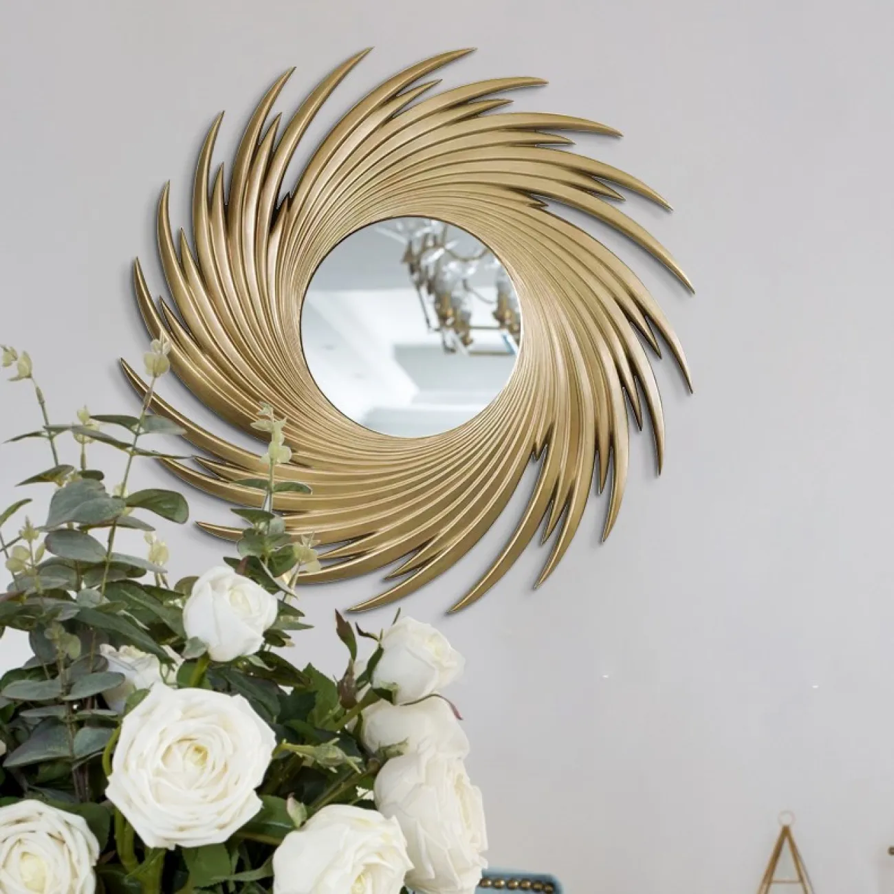 Дизайнерское круглое зеркало для гостиной LaLume DK20921-23