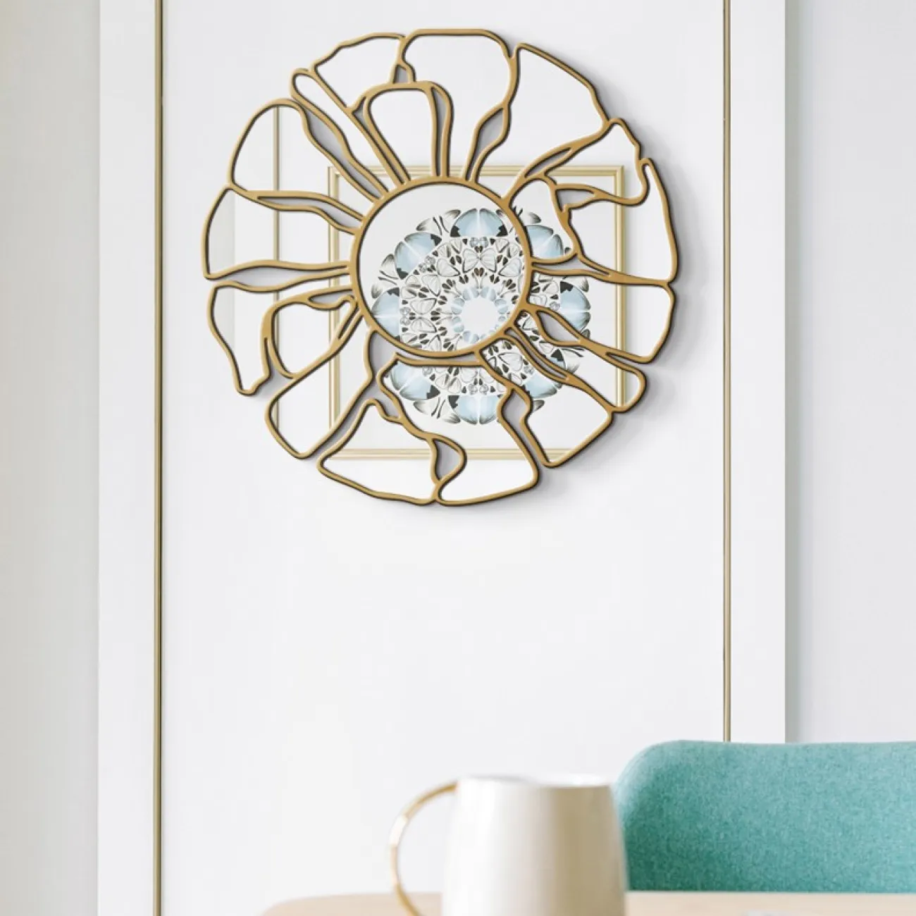 Дизайнерское зеркало креативной формы для гостиной LaLume DK20923-23