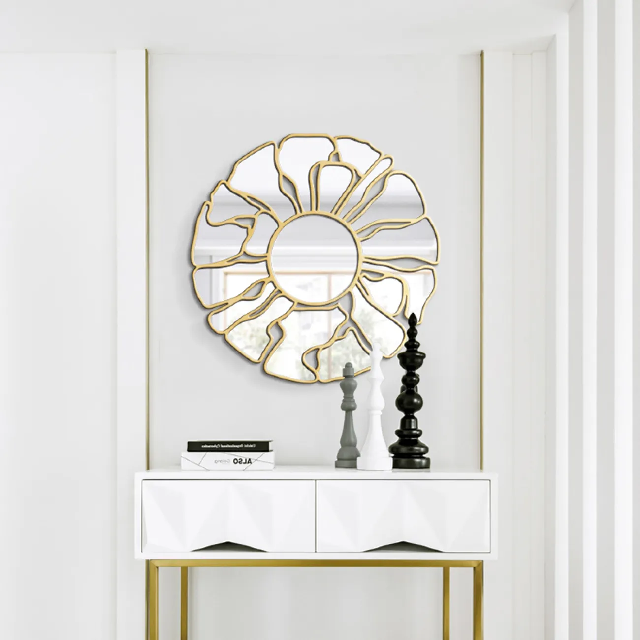 Дизайнерское зеркало креативной формы для гостиной LaLume DK20923-23