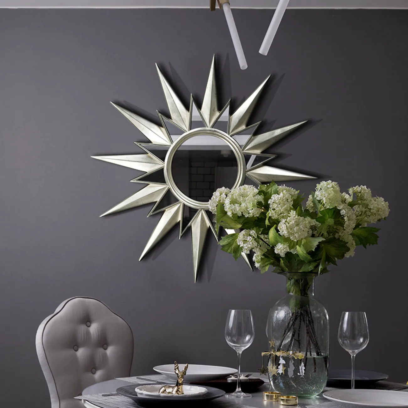 Креативное зеркало в форме солнца для гостиной LaLume DK20924-23