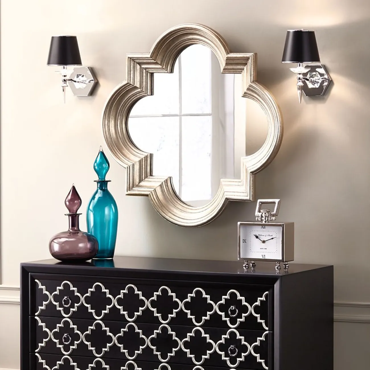 Зеркало в деревяной раме для гостиной LaLume DK20925-23