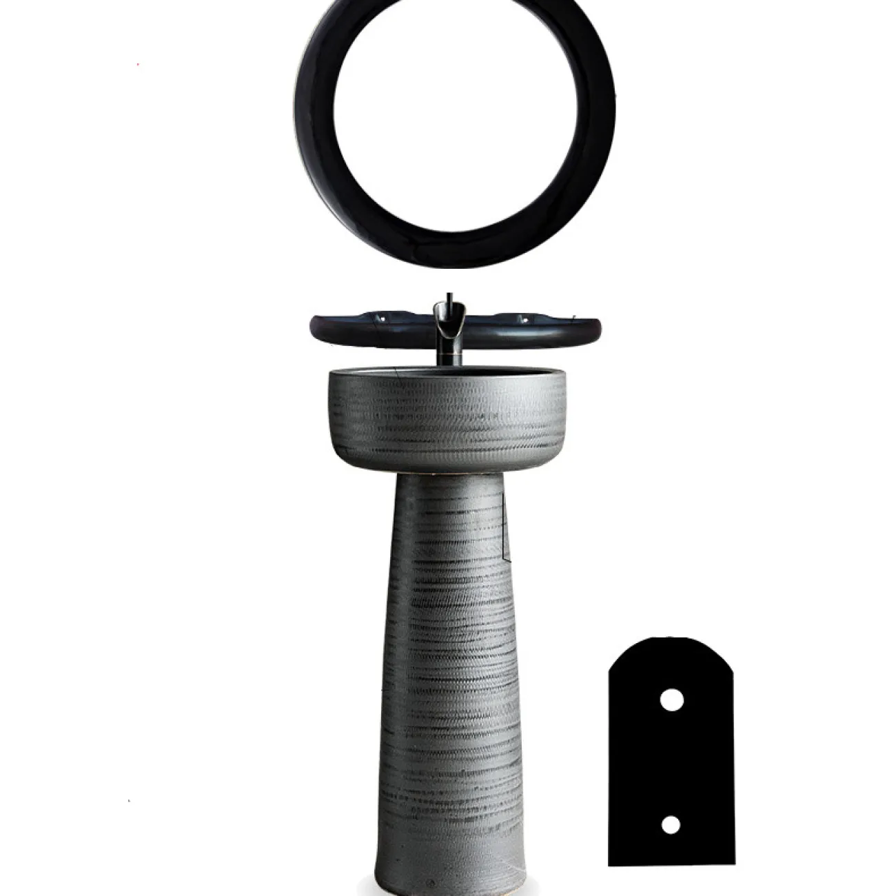 Керамический умывальник с вертикальной колоной для ванной комнаты LaLume MB20502-23 Керамический умывальник с вертикальной колоной для ванной комнаты LaLume MB20502-23