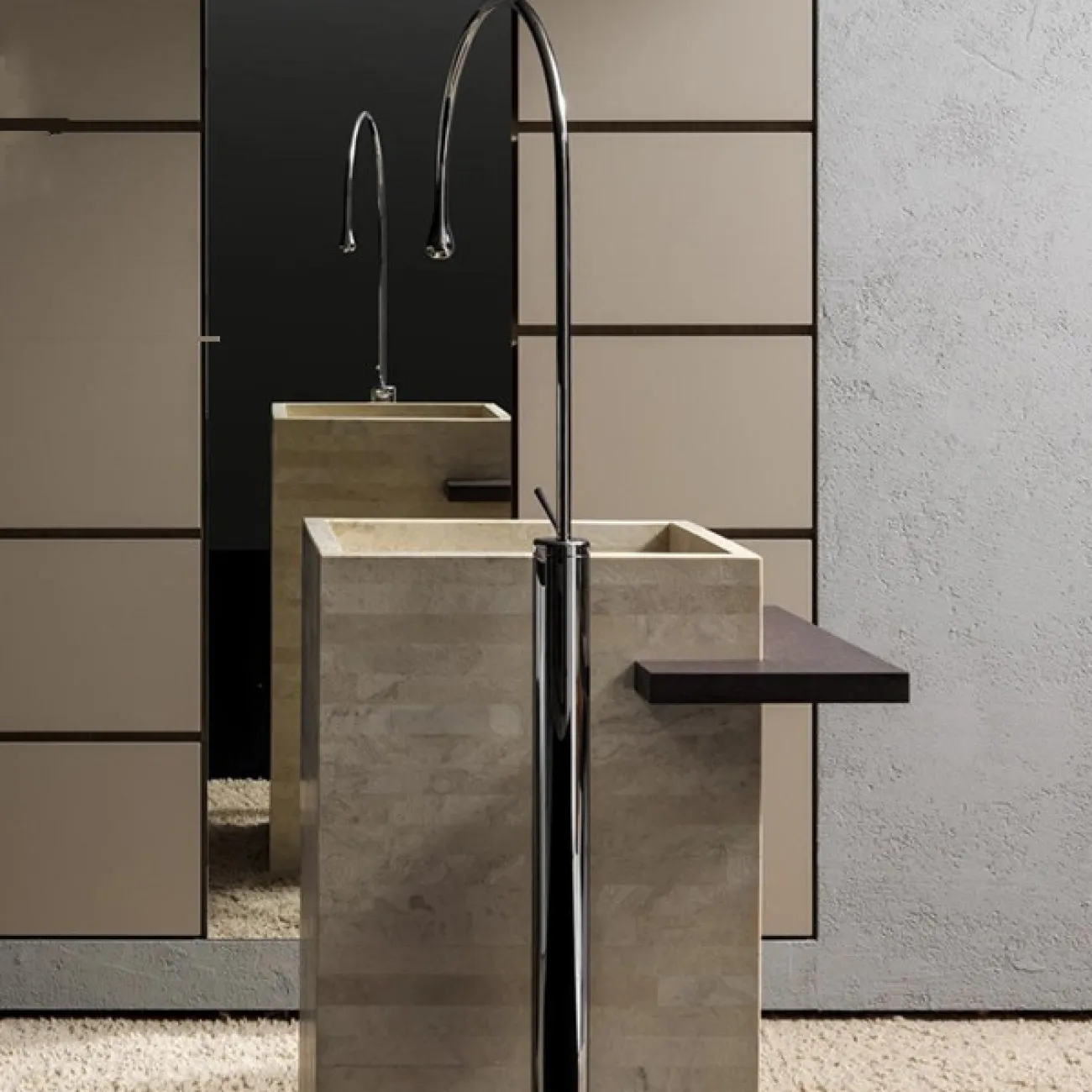 Квадратный минималистский умывальник в скандинавском стиле для дома MB20493-23