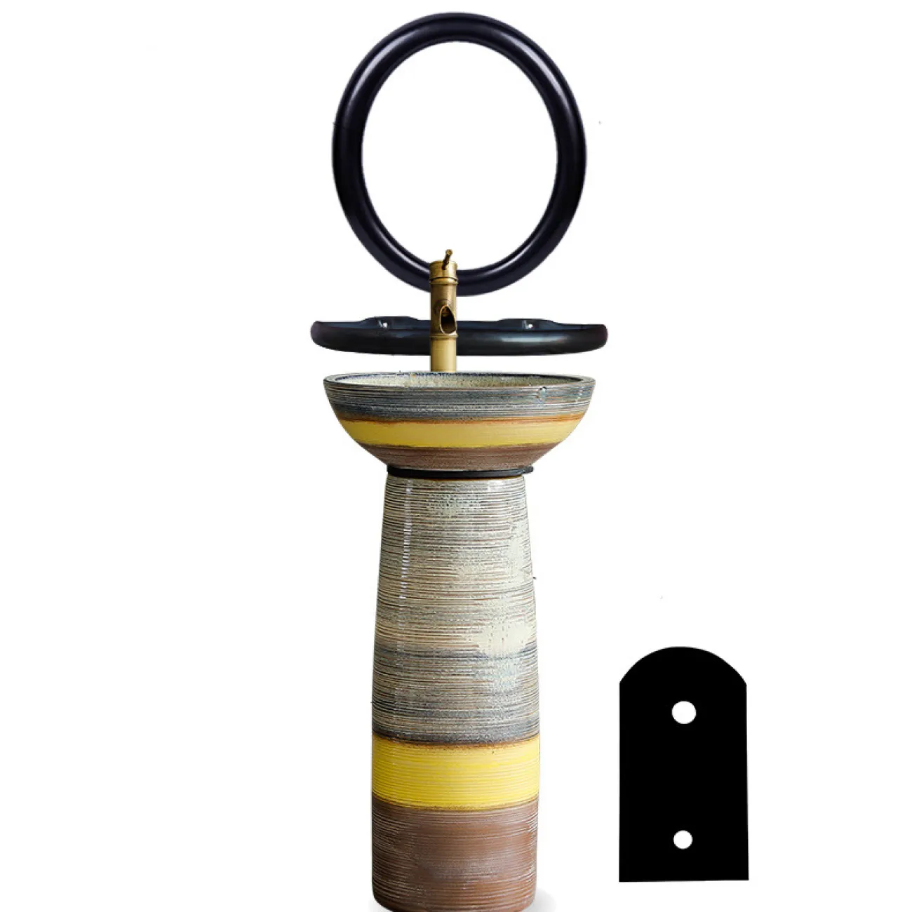 Открытый керамический круглый умывальник для ванной комнаты LaLume MB20500-23 Открытый керамический круглый умывальник для ванной комнаты LaLume MB20500-23