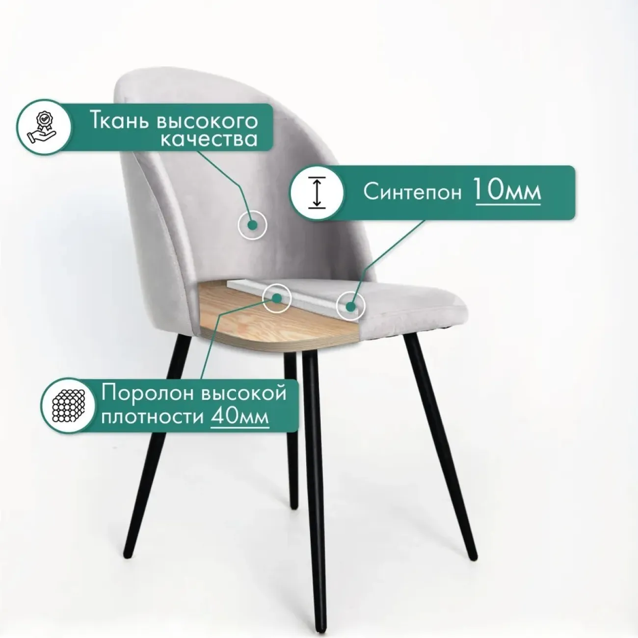 Стул зелёный с подлокотниками LaLume 37011-29 Стул зелёный с подлокотниками LaLume 37011-29