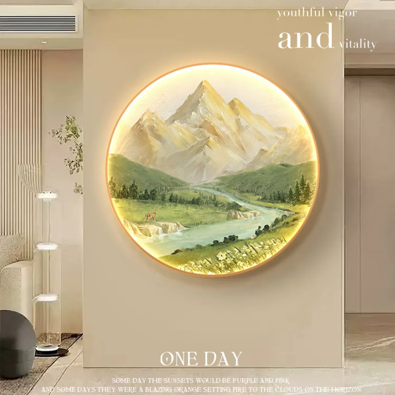 Круглая подвесная картина с подсветкой AW 37466-29 Круглая подвесная картина с подсветкой AW 37466-29