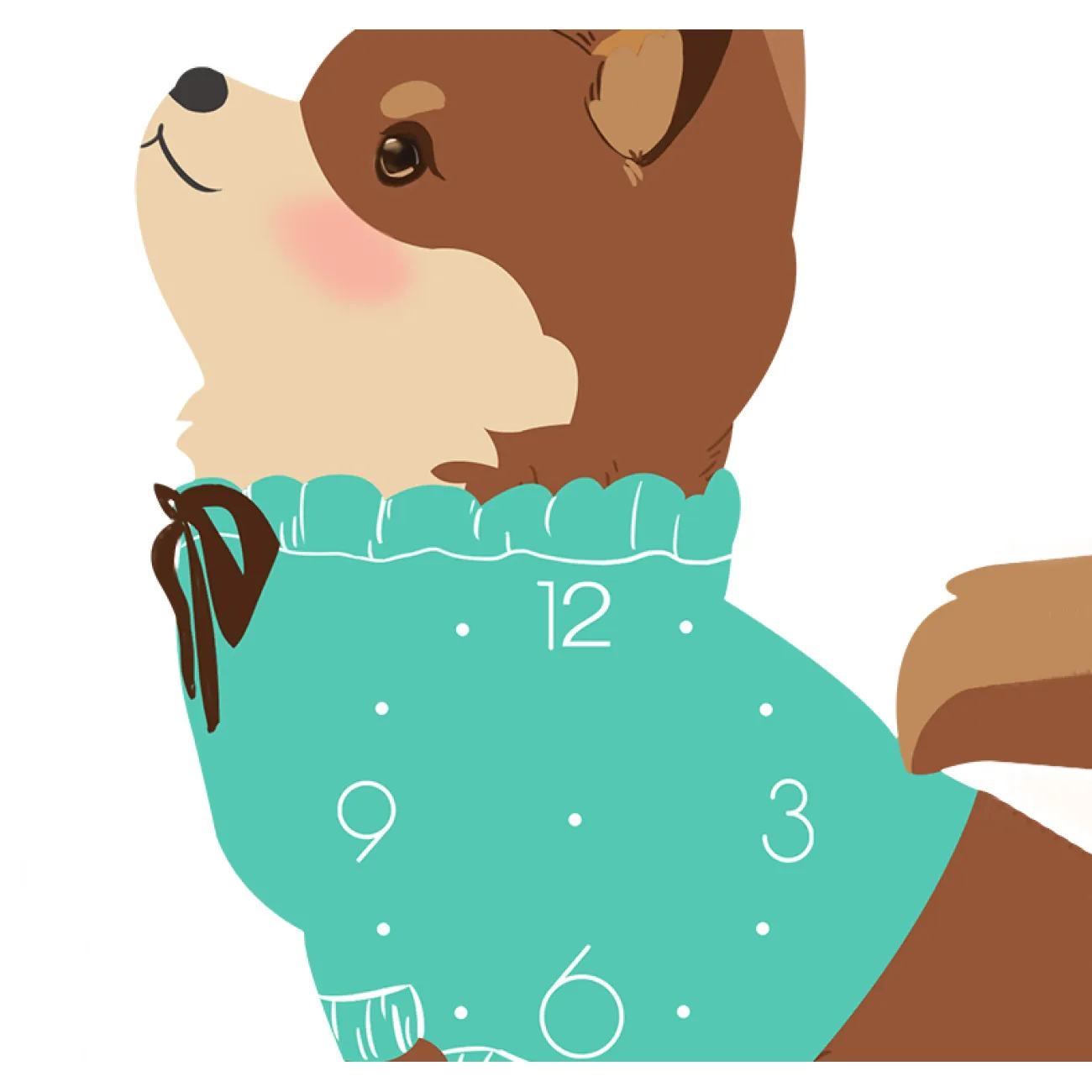 Милые настенные часы щенок  AW 37473-29