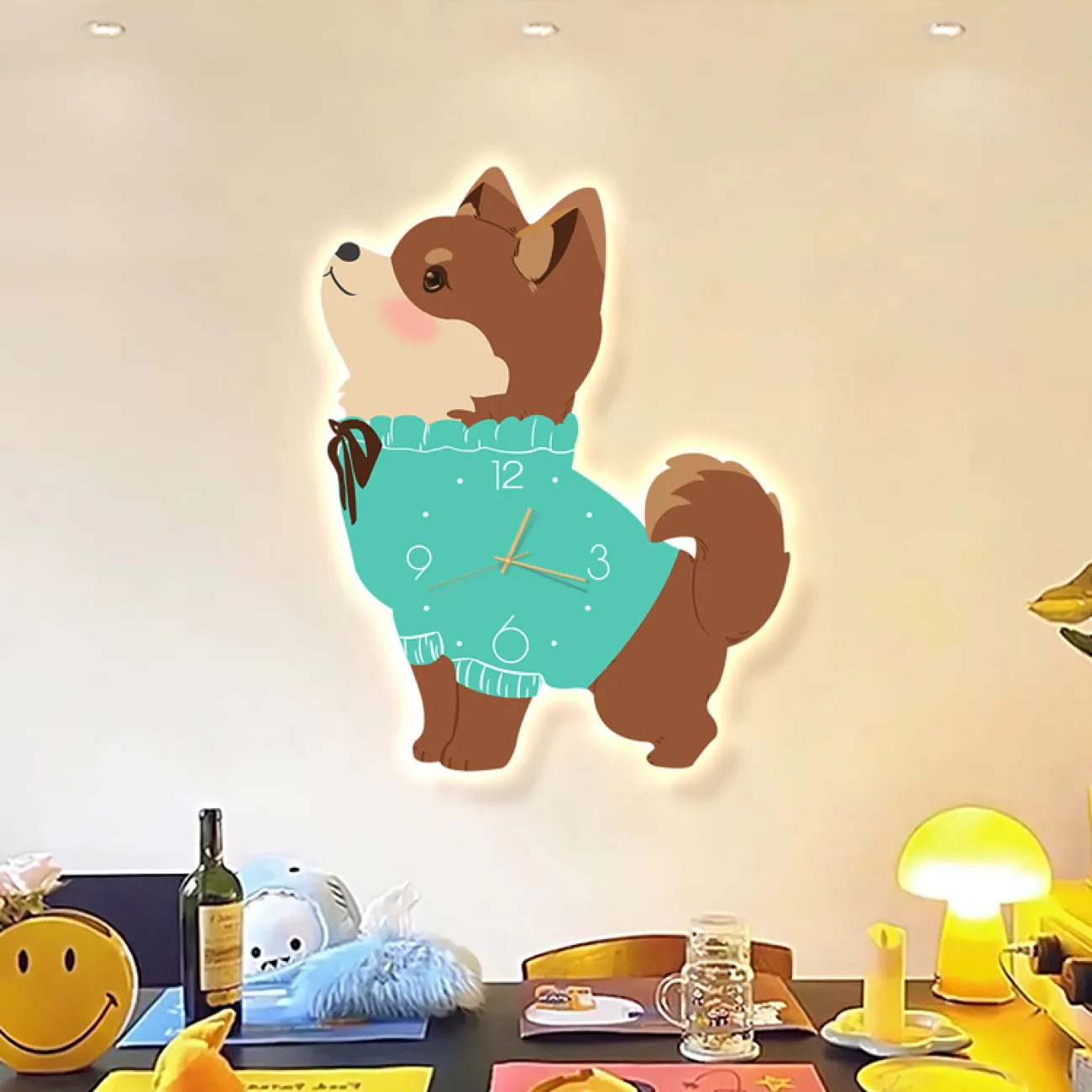 Милые настенные часы щенок  AW 37473-29