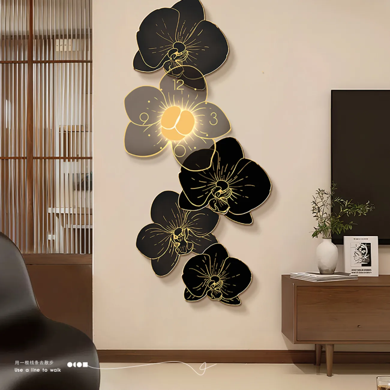 Настенные часы в китайском стиле с подсветкой AW 37474-29