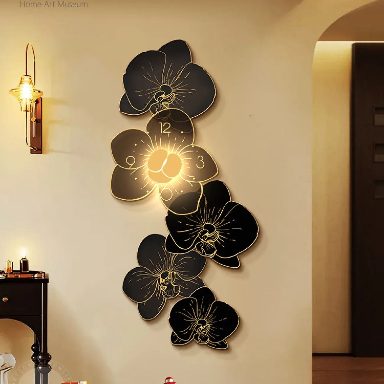 Настенные часы в китайском стиле с подсветкой AW 37474-29