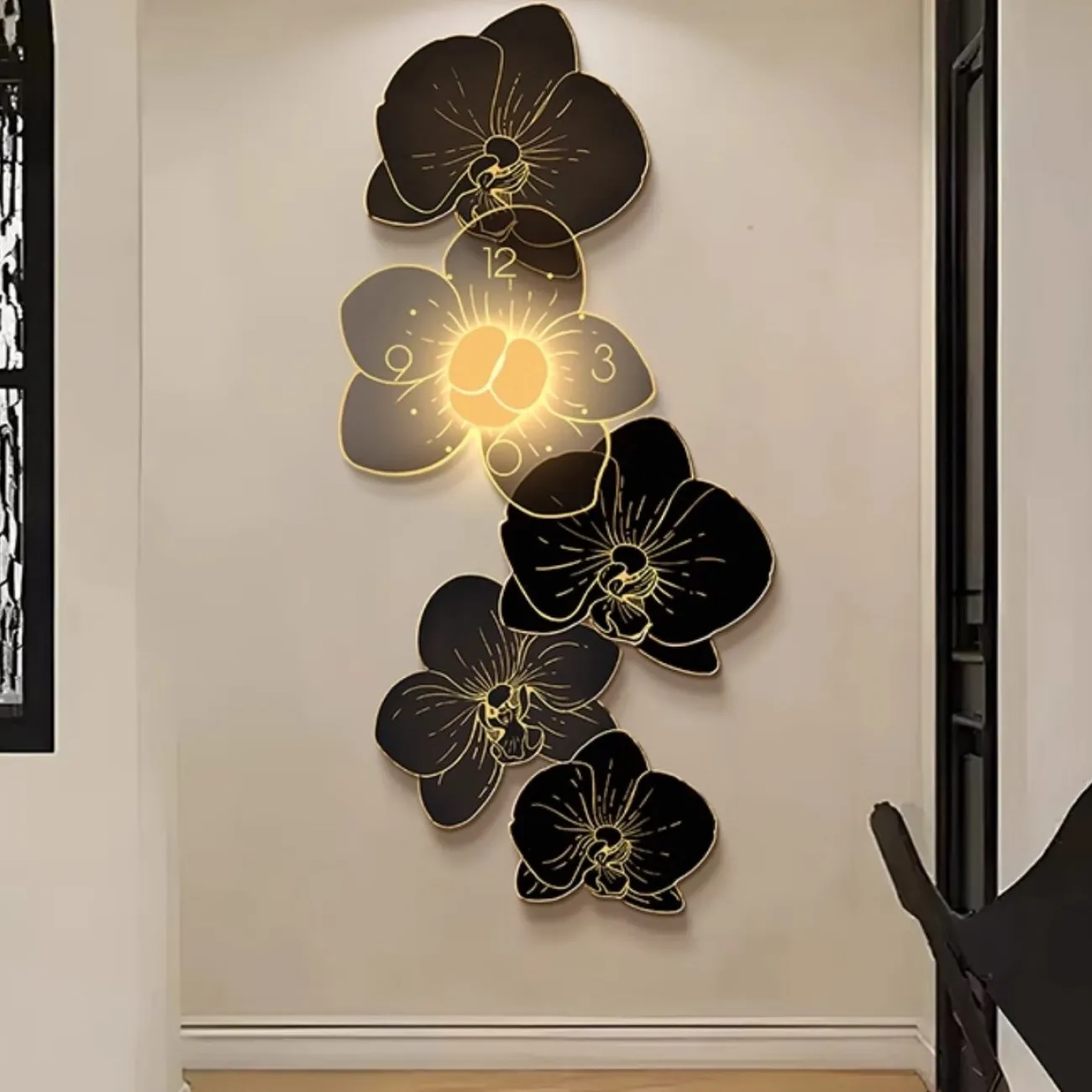 Настенные часы в китайском стиле с подсветкой AW 37474-29